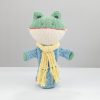 Hand knitted frog hand puppet