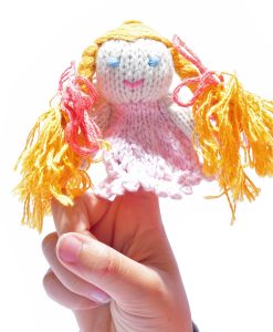 Pink Angel Finger Puppet in Organic Cotton