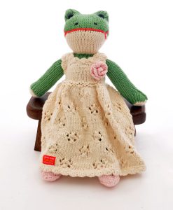 Frog Soft Toy in White Flower Dress