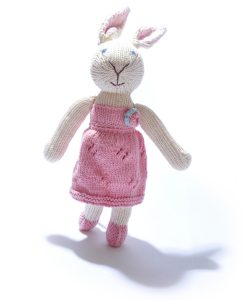 Rabbit Soft Toy in Textured Dress