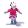 Cow Soft Toy in Pink Outfit/Stripe Skirt
