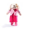 White Dog Toy in Outfit with Stripy Top
