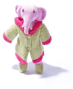 Organic Cotton Elephant Soft Toy in Dressing Gown