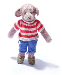 Monkey Soft Toy in Changeable French Outfit