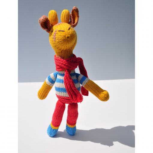 Giraffe Soft Toy in Stripy Top