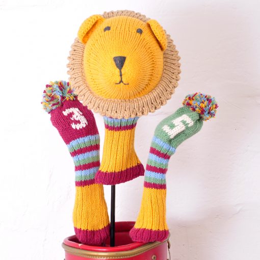 ChunkiChilli Golf Club Cover Set Lion Big Head and Pompoms ChunkiChilli
