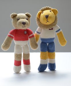 Football bear and lion soft toy