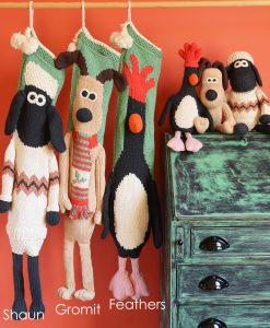 Feathers, Shaun and Gromit Christmas Stockings