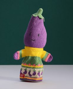 Aubergine eggplant hand puppet