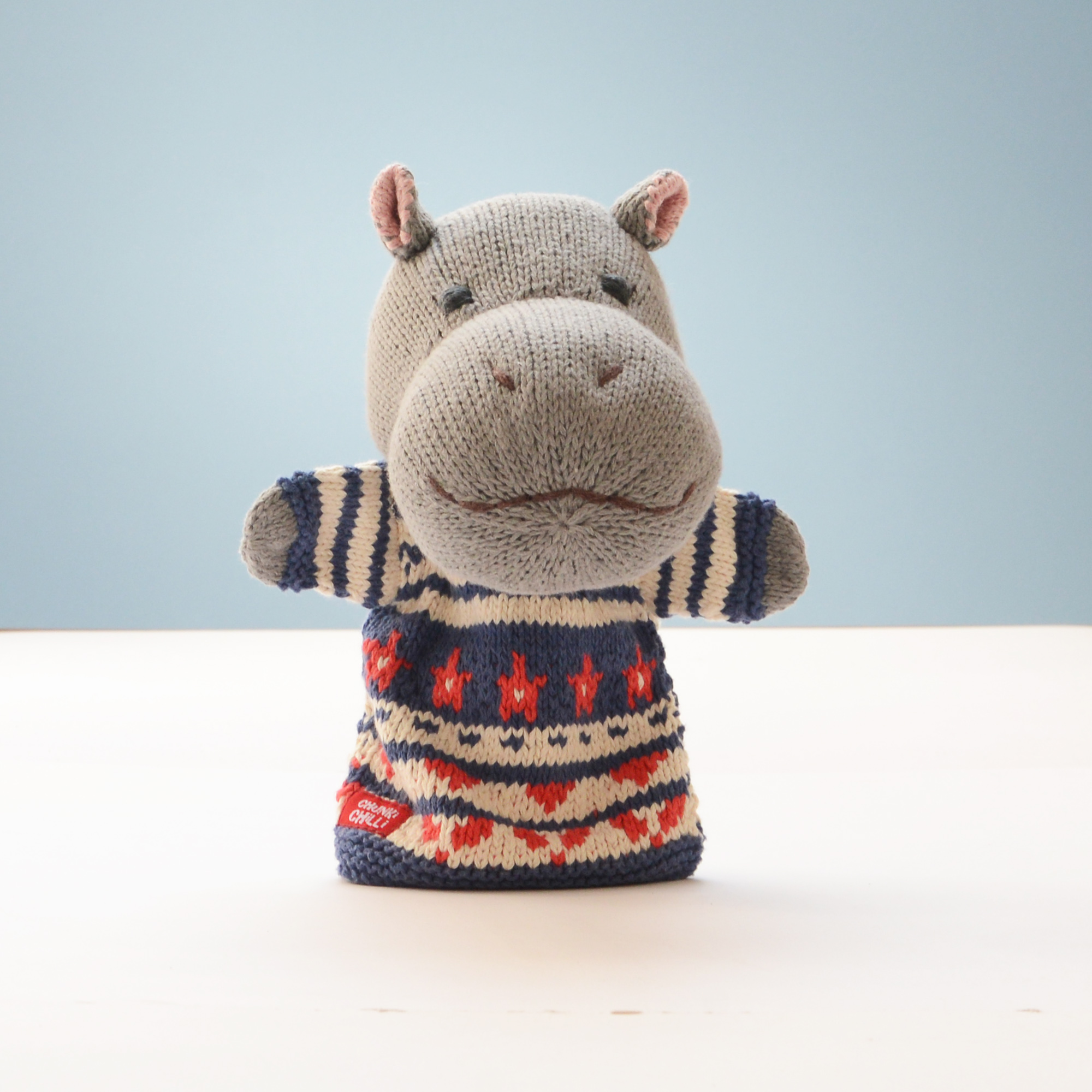 Hippo Hand Puppet ChunkiChilli Hippo Hand Puppet in Organic Cotton